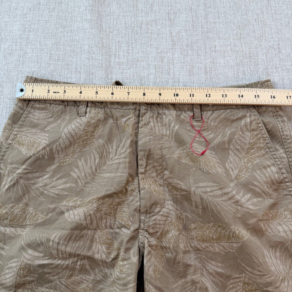 Reyn Spooner x Uniqlo Shorts Mens Medium Tropical Leaf Chino Khaki Tan - Picture 5 of 8